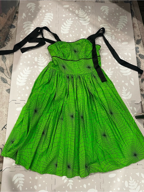 Vixen by Micheline Pitt Dresses & Skirts - Micheline Pitt vixen lime green spider web 1950s swing dress xl